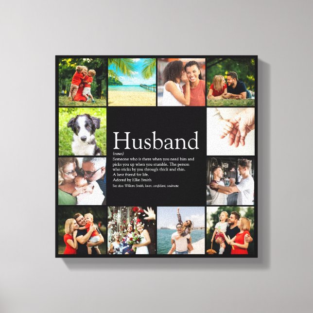 Husband Definition Quote Foto Collage Leinwanddruck (Vorderseite)