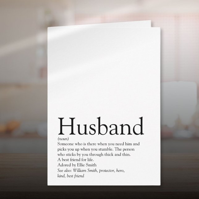 Husband Definition Quote Spaß modern Karte (Husband Definition Quote Fun Modern Card)