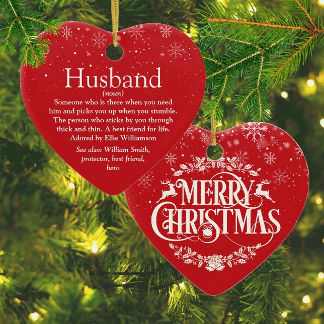 Husband Definition Weihnachtsfeiertagen Keramik Ornament (Husband Definition Christmas Holidays Ceramic Ornament)