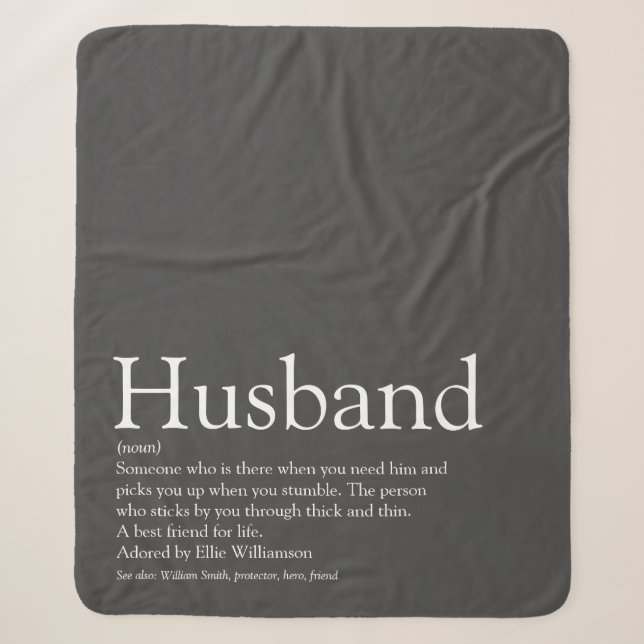 Husband Definition Zitat Modernes Cooles Grau Sherpadecke (Vorderseite)
