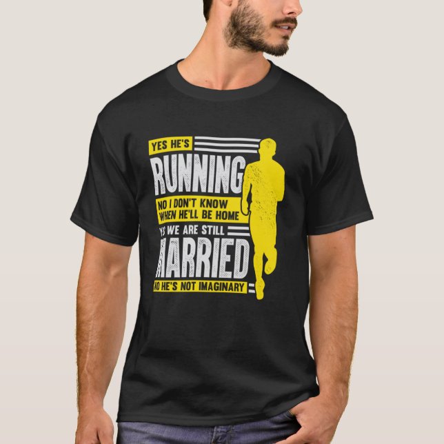 Husband Ehefrau Marathon Running für eine Runner-E T-Shirt (Vorderseite)