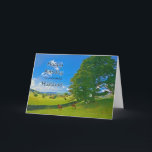 Husband, eine Pastorallandschaft Geburtstagskarte Karte<br><div class="desc">Ein ruhiges Gemälde,  das Landschaftsfelder zeigt. Pferde und Schafe grasen friedlich unter einem Baum,  die Sonne singt von einem blauen Himmel mit flauschigen weißen Wolken. Das Bild zeigt den Lake District in Großbritannien. Copyright Norma Cornes</div>