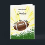 Husband Football Geburtstagskarte Karte<br><div class="desc">Geben Sie Ihrem Fußballliebhaber eine Fußballkarte mit einem explosiven Fußballthema! Ein Fußball mit den Worten "Für einen wunderbaren Ehemann".</div>