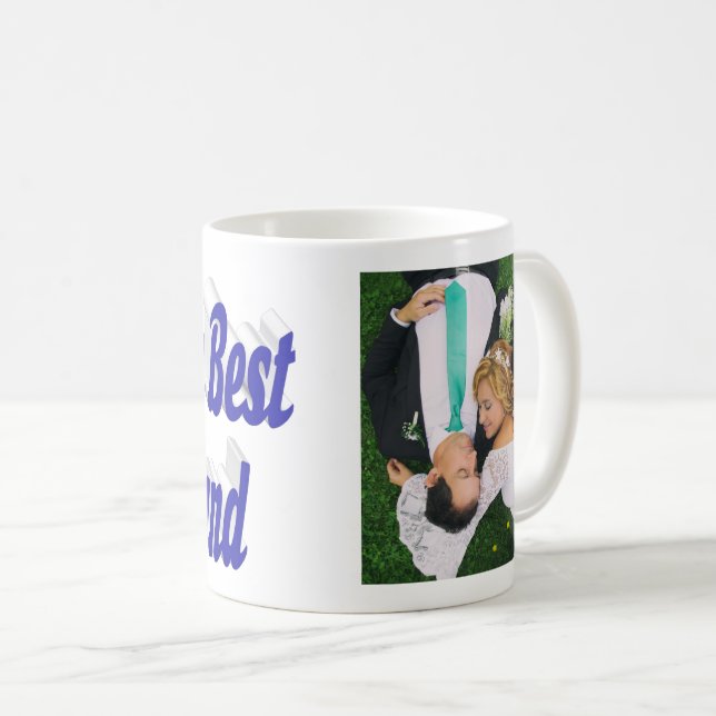 Husband-Foto mit blauem Text Coffee Tasse (VorderseiteRechts)