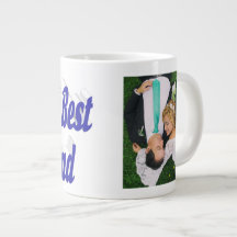 Husband-Foto mit blauem Text Riesencoffee