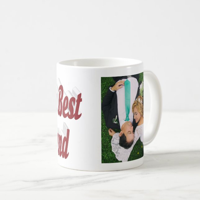 Husband-Foto mit bordeauxfarbenem Text Coffee Tass Kaffeetasse (VorderseiteRechts)
