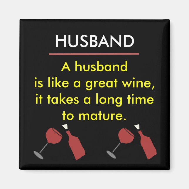 HUSBAND Funny Wine Magnet (Vorne)