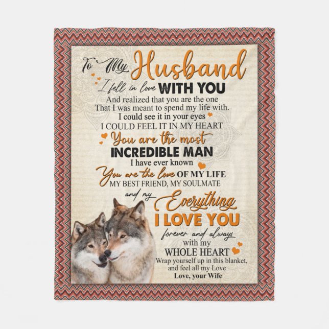Husband-Geschenk | Brief an meinen Mann aus der Eh Fleecedecke (Vorderseite)