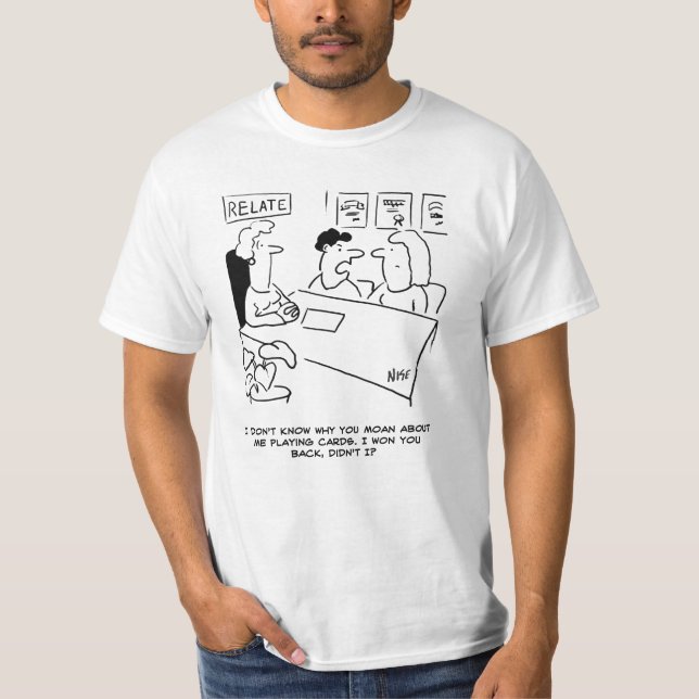 Husband gewinnt Ehefrau zurück und spielt Karten T-Shirt (Vorderseite)