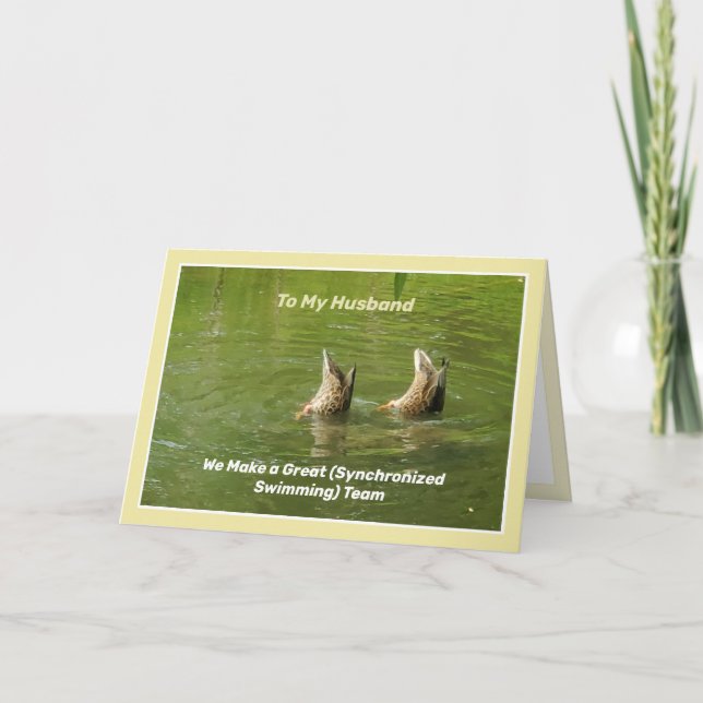 Husband Happy Jubiläum Niedliche Funny Ducks Karte (Vorderseite)
