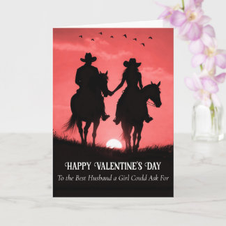Husband Happy Valentines Day Country Western Karte