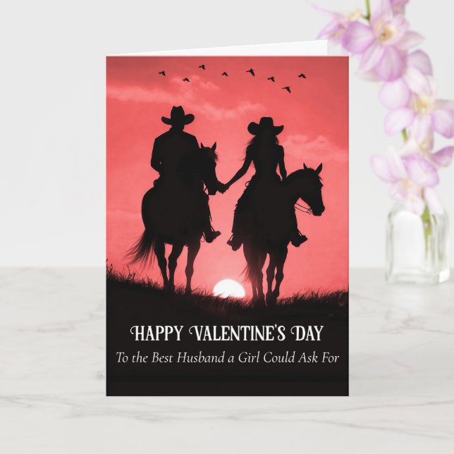 Husband Happy Valentines Day Country Western Karte (Orchidee)