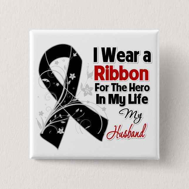 Husband Hero in My Life Skin Cancer Button (Vorderseite)