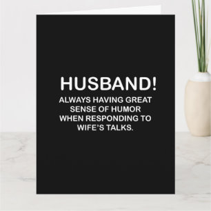 Husband Hubby Quote Funny Husband Karte