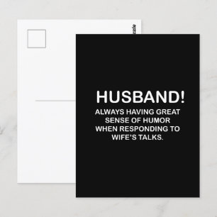 Husband Hubby Quote Funny Husband Postkarte
