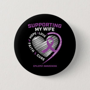Husband Ich trage Lila für meine Ehefrau Epilepsie Button