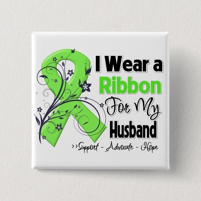 Husband - Lymphoma Ribbon Button (Vorderseite)