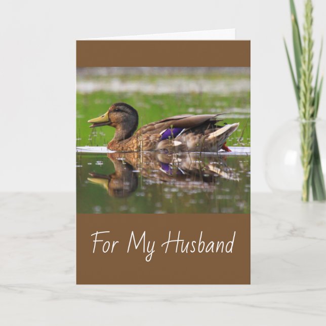 Husband Mallard Duck Birthday Card Karte (Vorderseite)
