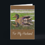 Husband Mallard Duck Birthday Card Karte<br><div class="desc">Schönes Bild eines männlichen Stockwerks auf einer Geburtstagskarte für den Ehemann. Personalisieren Sie die Nachrichten und erstellen Sie Ihren eigenen Gruß. Schön für den Mann,  der Natur und Wildnis Liebe. Vielen Dank,  dass Sie gesucht haben.</div>