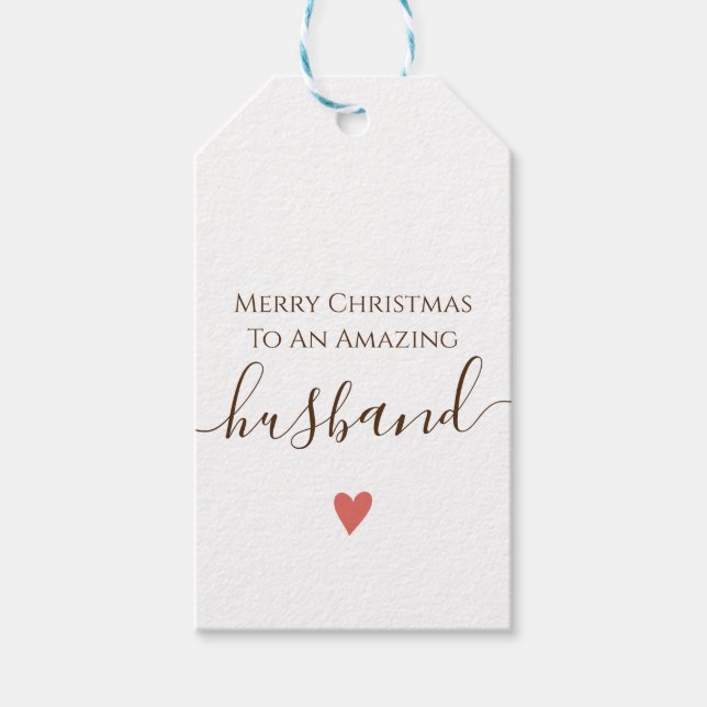 Husband Merry Chirstmas Geschenkanhänger (Vorderseite)