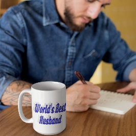 Husband mit blauer Halbtext-Riesenkaffee-Tasse Jumbo-Tasse