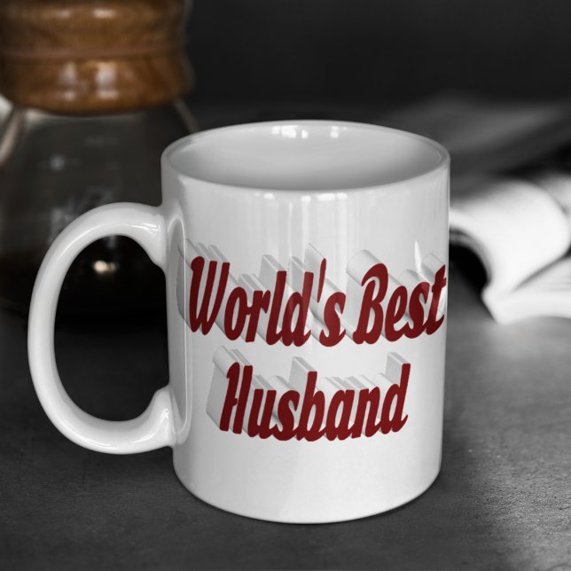 Husband mit bordeauxfarbener Halbtext-Tasse Kaffeetasse (Von Creator hochgeladen)