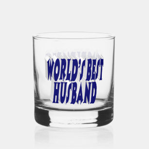 Husband mit dunkelblauem Halbtext Whiskyglas