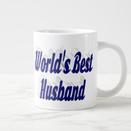 Husband mit dunkelblauer Halbtext-Riesenkaffee-Tas Jumbo-Tasse