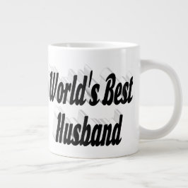 Husband mit schwarzer Halbtext-Riesenkaffee-Tasse Jumbo-Tasse