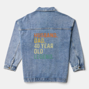 Husband Papa 40 Jahre alte Legende 40. Geburtstags Jeansjacke