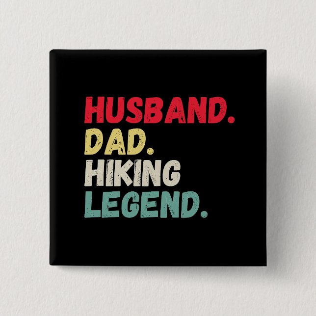 Husband Papa Wanderlegende Retro Vintager Naturspa Button (Vorderseite)