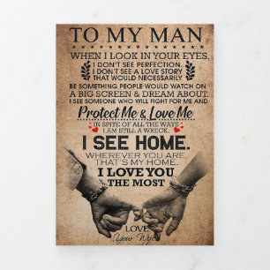 Husband Protect Me and Love Me Dreifach Gefaltete Urlaubskarte