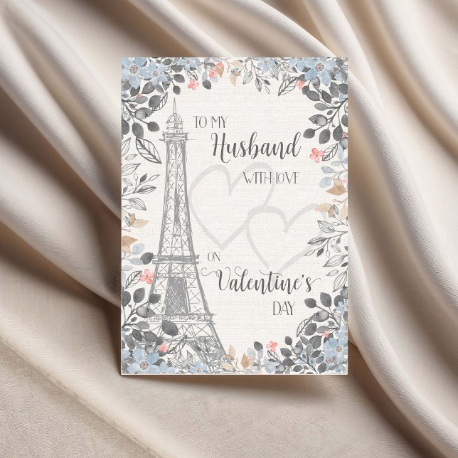 Husband Romantic Valentines Day Eiffel Tower Karte (Von Creator hochgeladen)