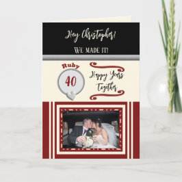 Husband Ruby 40-jähriges Black-Creme-Foto Karte