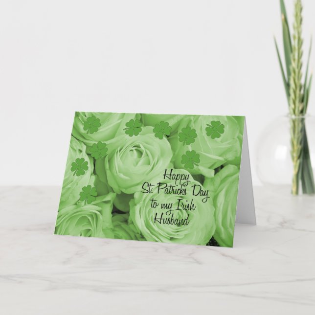 Husband St. Patrick's Irish Rose Karte (Vorderseite)