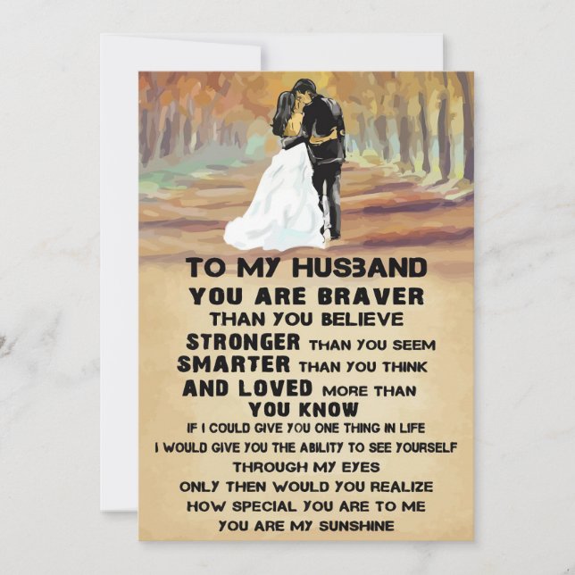 Husband To My Husband You Are Sunshine Dankeskarte (Vorderseite)