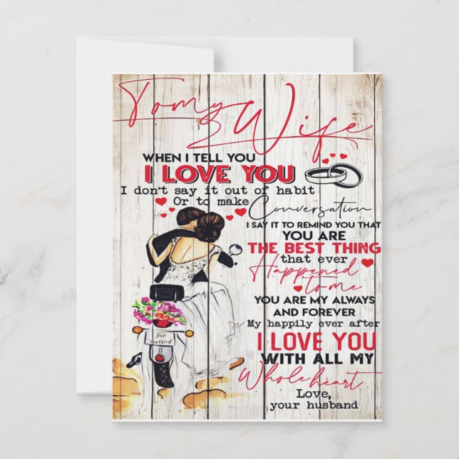 Husband To My Wife Letter | Lovely Present | Einladung (Vorderseite)