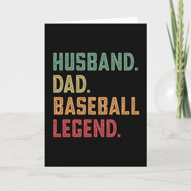 Husband Vater Baseball Legend Sports Karte (Vorderseite)