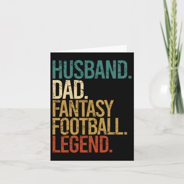 Husband Vater Fantasy Football Legend Funny Men Re Karte (Vorderseite)