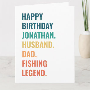 Husband Vater Fischen Legend Individuelle Name Geb Karte