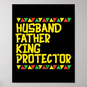 Husband Vater King Protector Kente Black African Poster