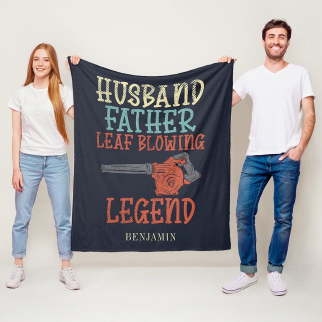 Husband Vater Leaf Blower Legend Novelty Fleecedecke (Beispiel)