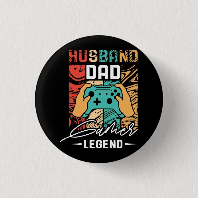 Husband Vater Video Game Legende Button (Vorderseite)