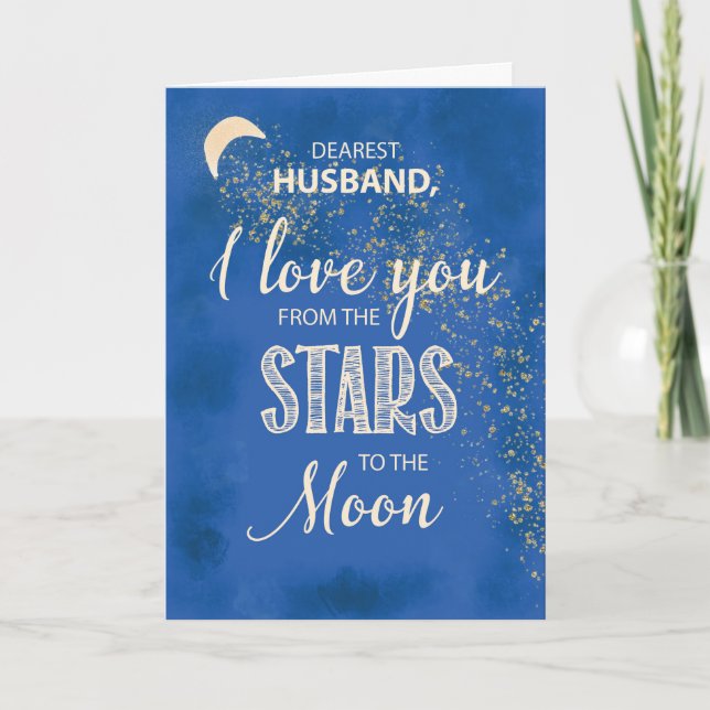 Husband Vathers Day Liebe Von Sternen zur Mondnach Karte (Vorderseite)