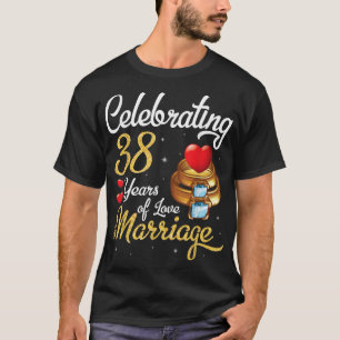 Husband & Wife Celebrating 38 Years Of Love Marria T-Shirt