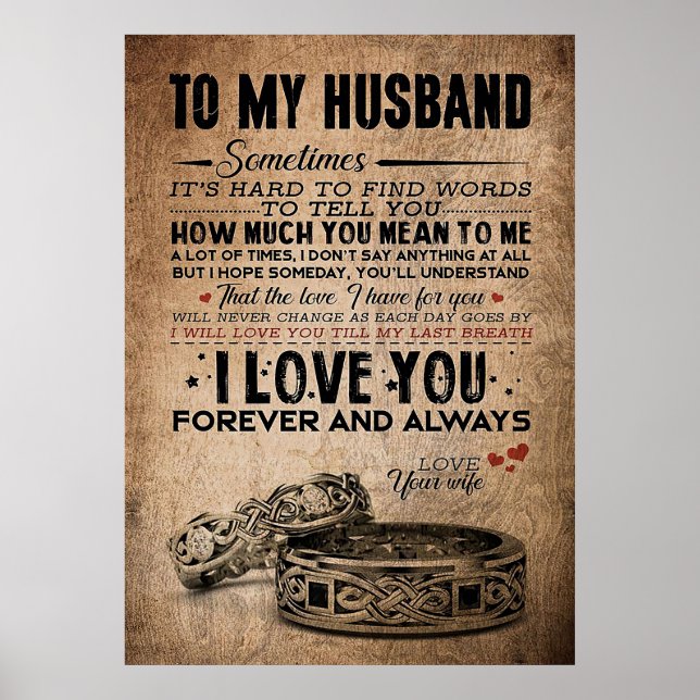 Husband zu meinem Mann für immer und immer Poster (Vorne)