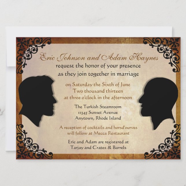Husbands III Custom Gay Wedding Einladungen (Vorderseite)