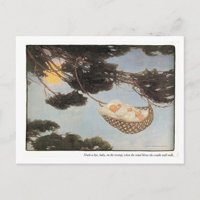 Hush-a-Bye, Baby Kinderzimmer Rhyme Postkarte (Vorderseite)