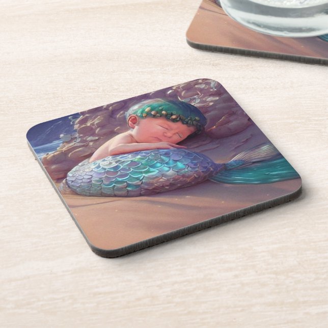 Hush A Bye Mermaid- Getränkeuntersetzer (Linke Seite)