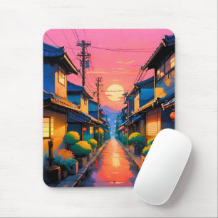 Hushed Street, Warm Glows auf der japanischen Stra Mousepad